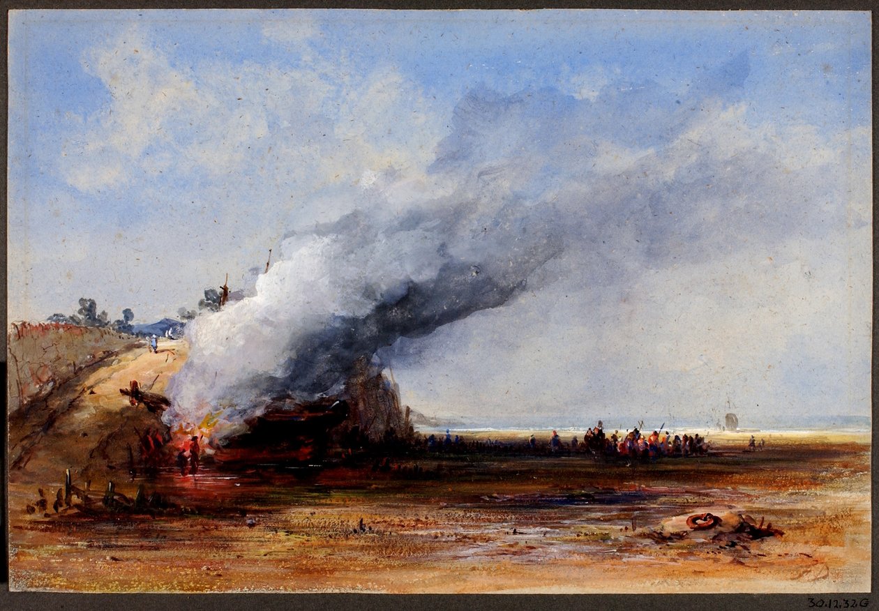 Queima de um barco velho de Francis Danby