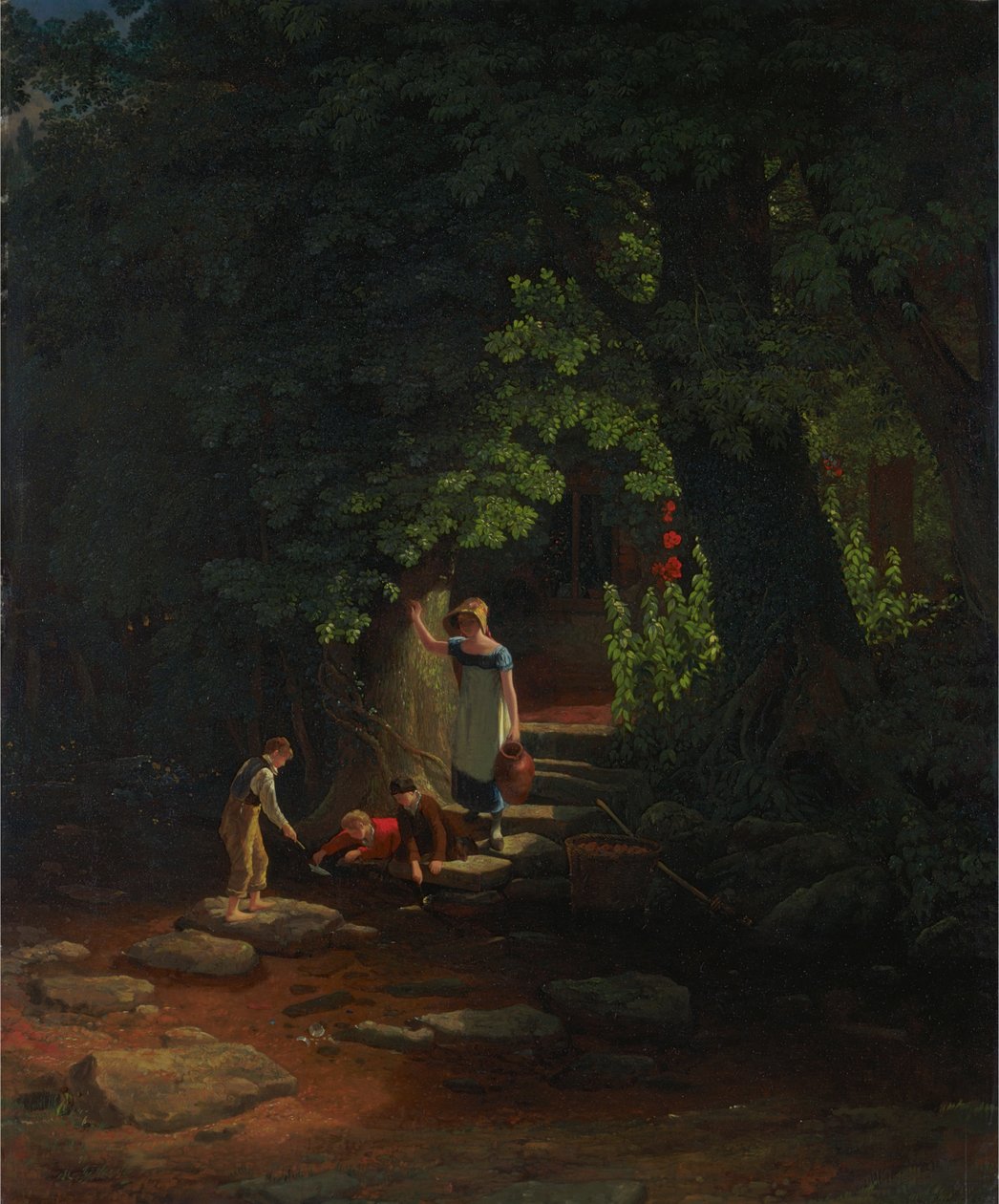 Crianças junto a um riacho de Francis Danby