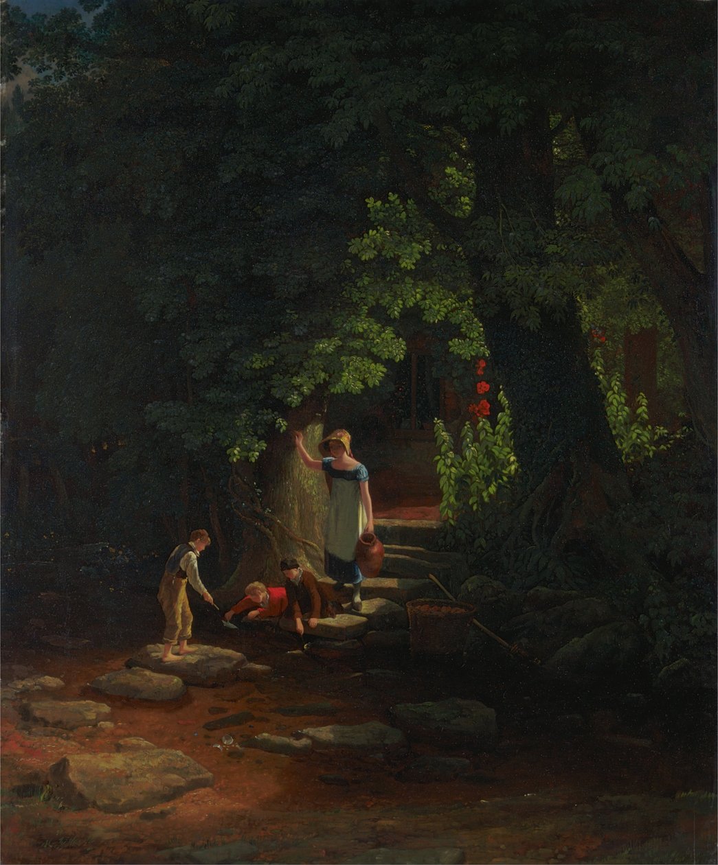 Crianças à beira de um riacho de Francis Danby