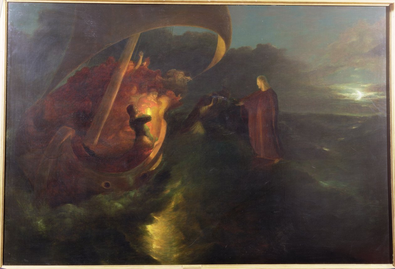 Cristo andando no mar da Galileia de Francis Danby