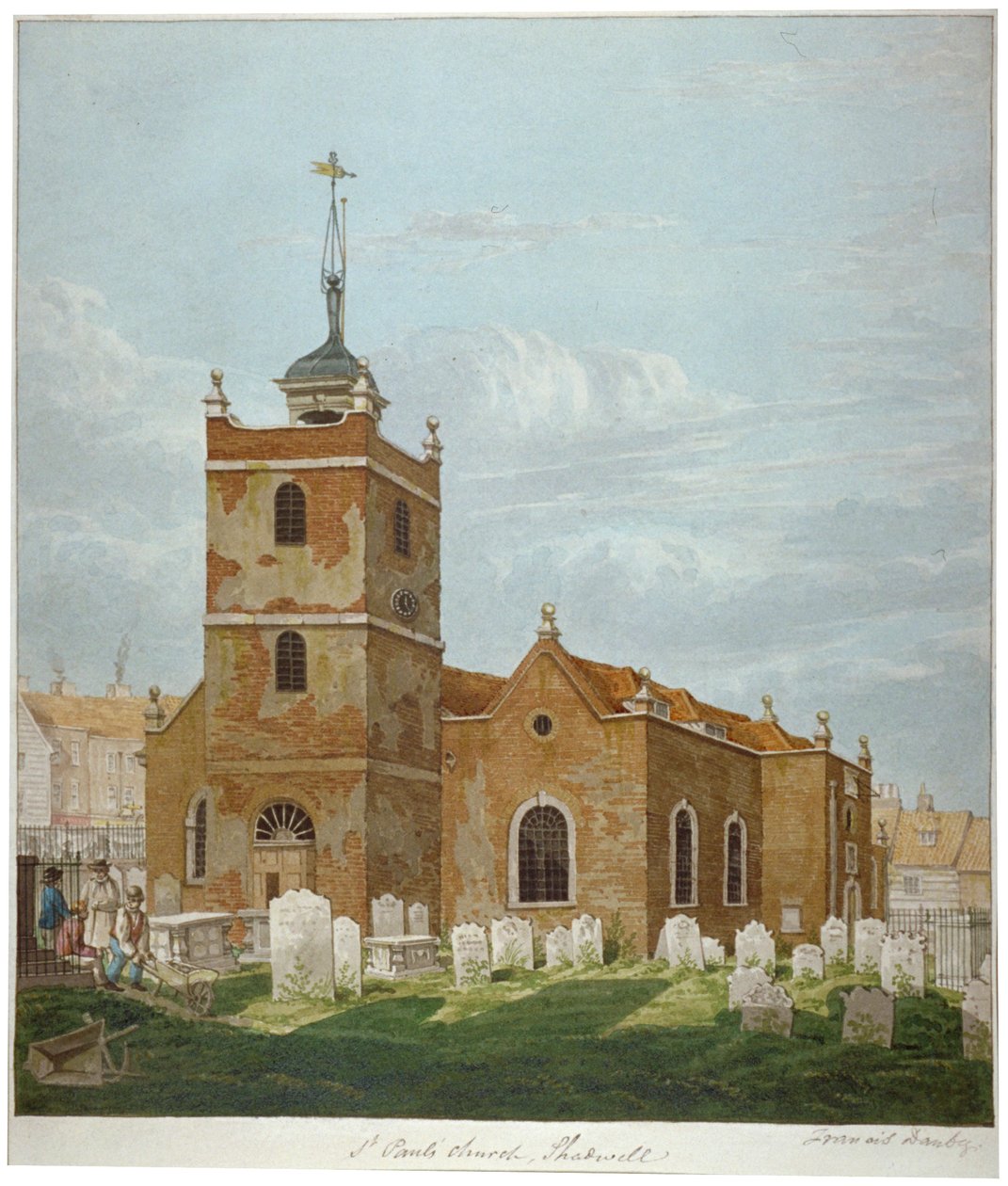 Igreja de São Paulo, Shadwell, Londres, c1810 de Francis Danby