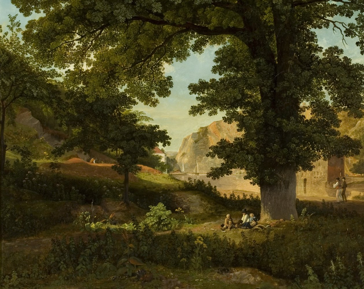 Clifton Rocks de Rownham Fields, c.1821 (óleo no painel) de Francis Danby