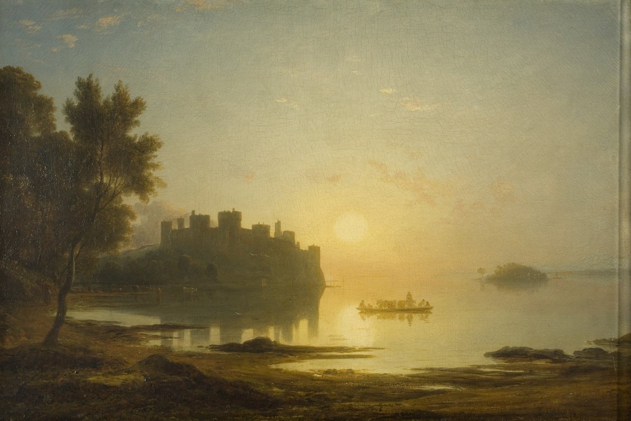 Conway Castle, c.1825 (óleo sobre tela) de Francis Danby