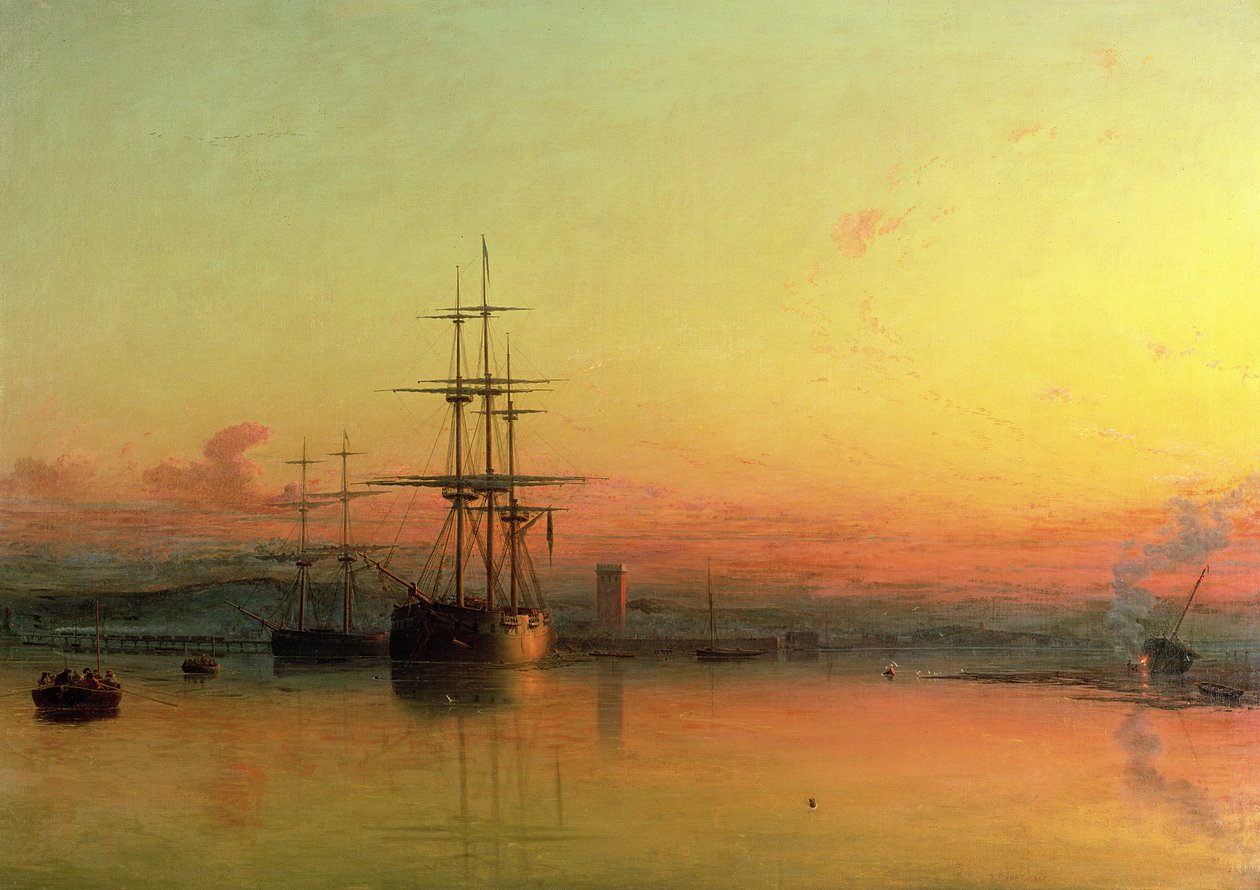 Calma total - Pôr-do-sol na Baía de Exmouth de Francis Danby