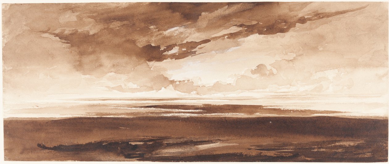 Panorama da costa ao pôr do sol de Francis Danby