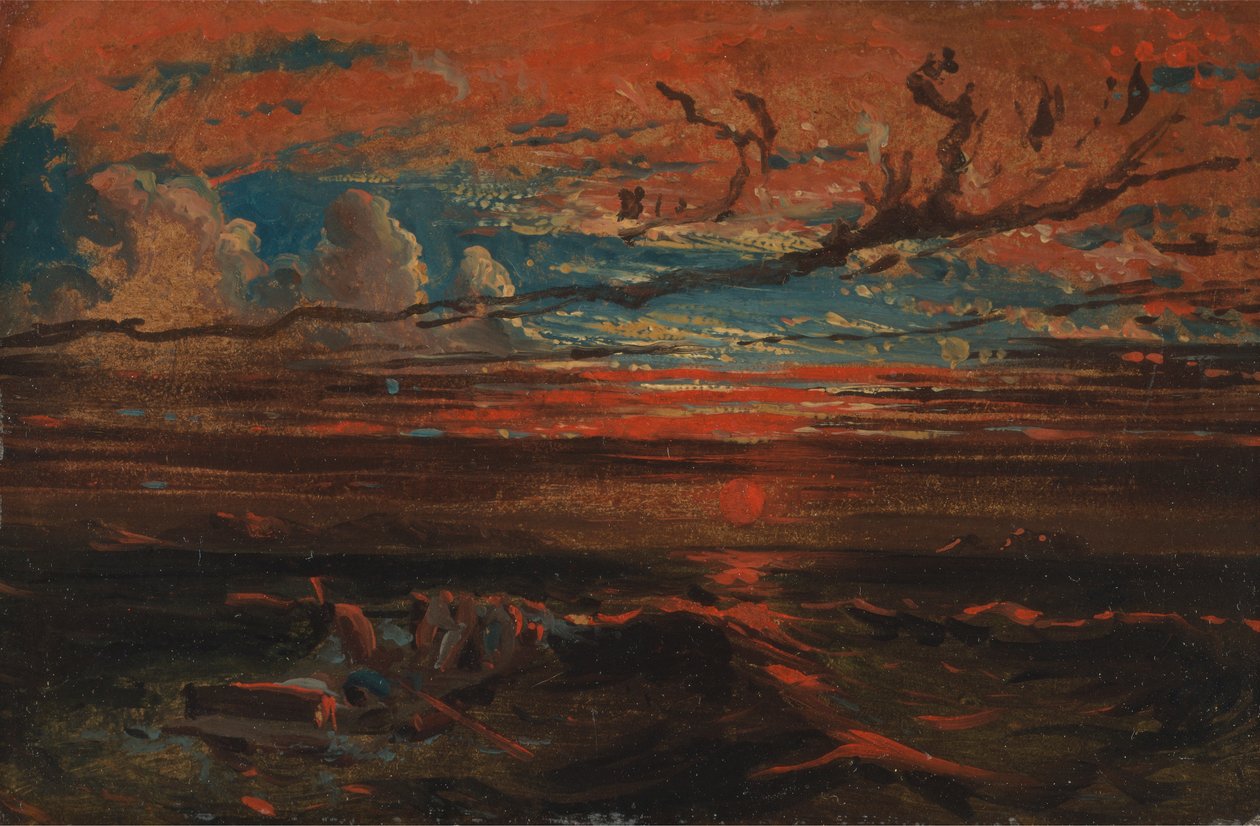 Pôr-do-sol no mar depois de uma tempestade de Francis Danby