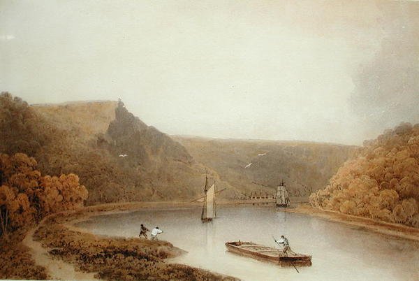 O desfiladeiro Avon Gorge perto de Bristol (aguarela sobre papel) de Francis Danby
