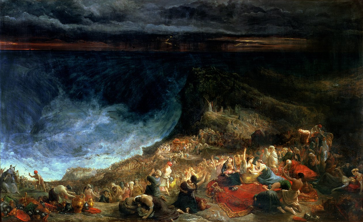 A entrega de Israel - Faraó e seus anfitriões esmagados no Mar Vermelho, 1825 de Francis Danby