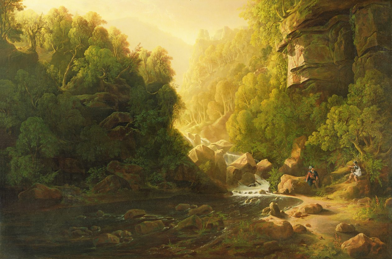 The Mountain Torrent, c.1820-30 (óleo sobre tela) de Francis Danby