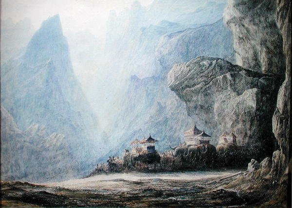 A Procissão de Cristina (aguarela sobre papel) de Francis Danby