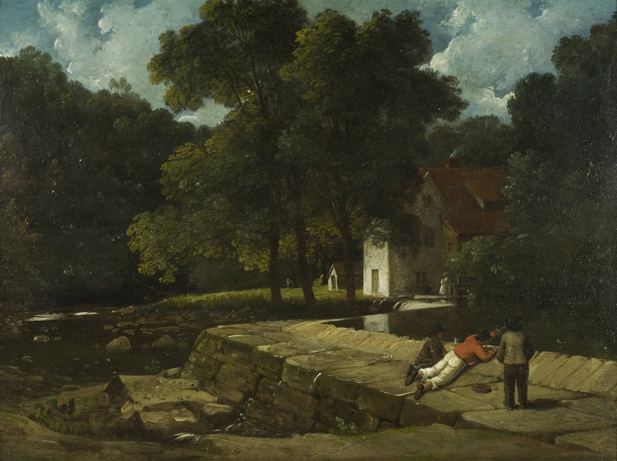 The Snuff Mill, Stapleton, c.1822 (óleo a bordo) de Francis Danby