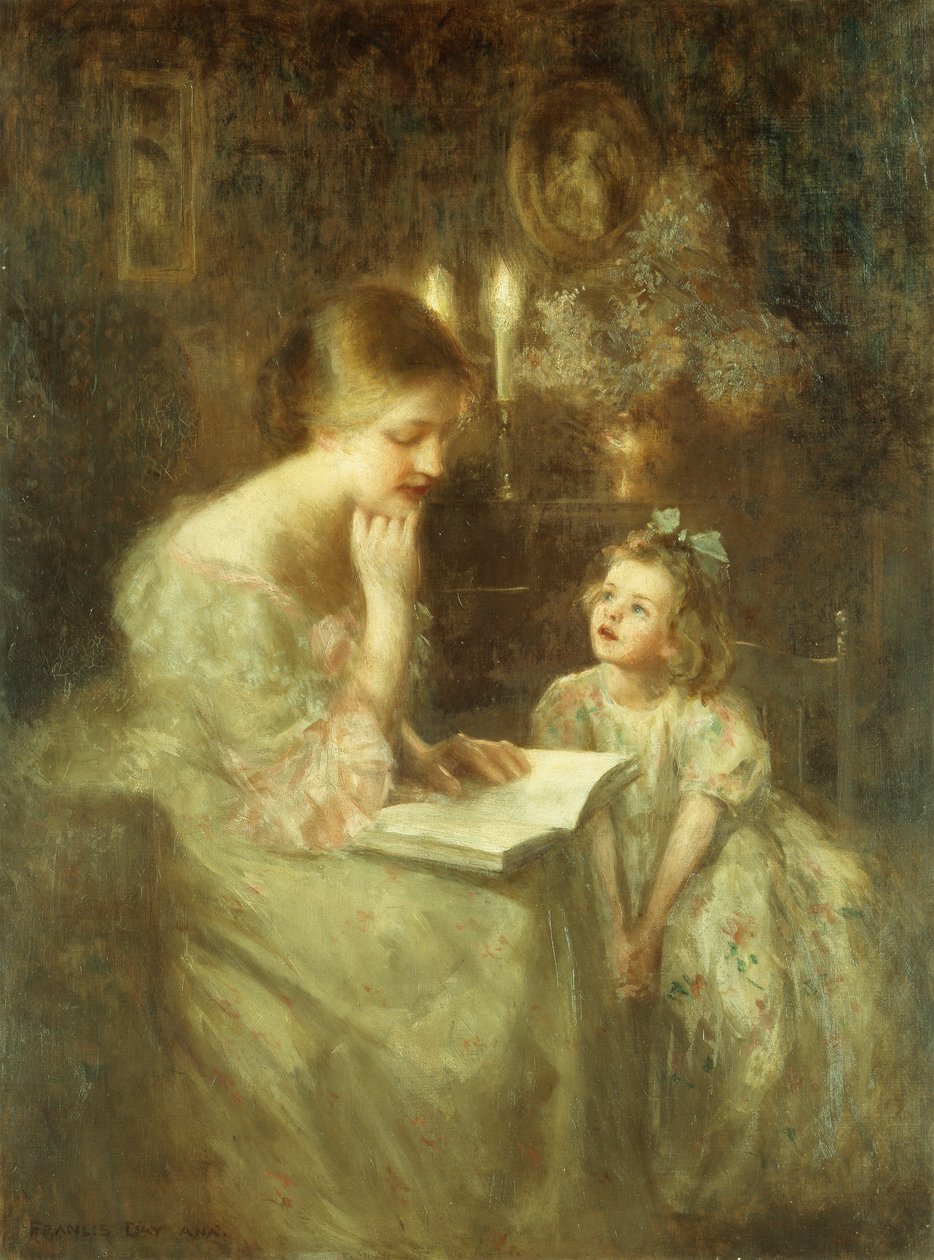 Storytime (óleo sobre tela) de Francis Day