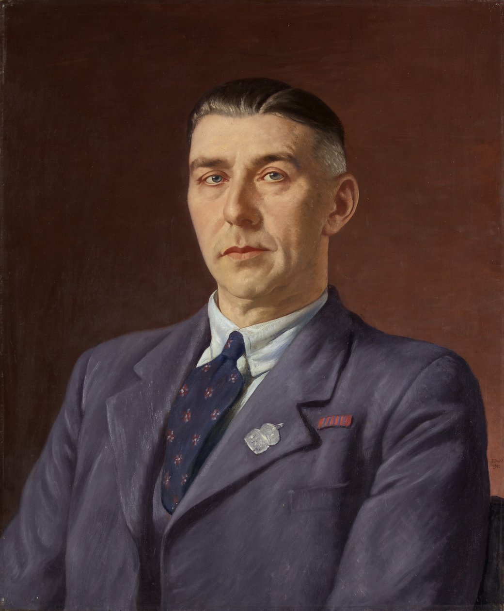 Retrato de Percival Henry Martin, Correio, Bristol, c.1941-45 (óleo sobre tela) de Francis Dodd