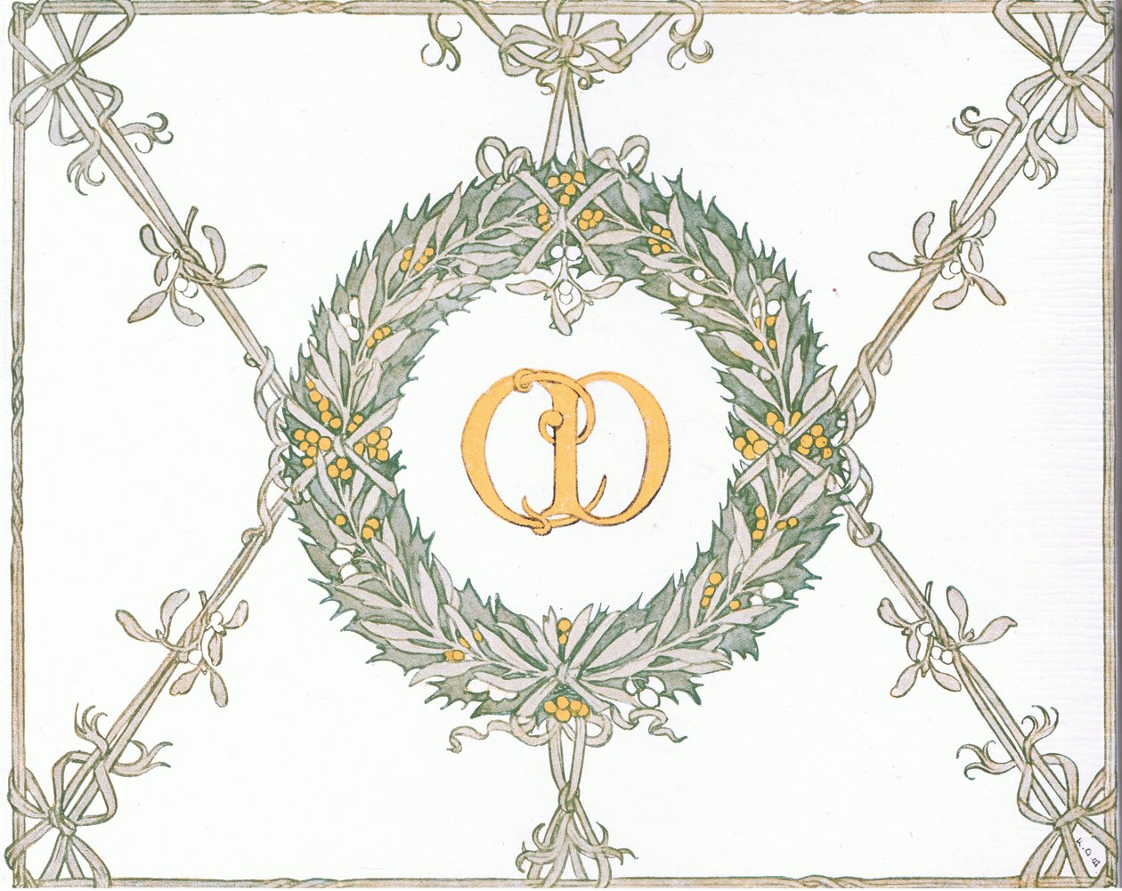 Desenho da capa interior, de The Magic Fishbone pub.by Warne  Co, c.1940 (litografia a cores) de Francis Donkin Bedford