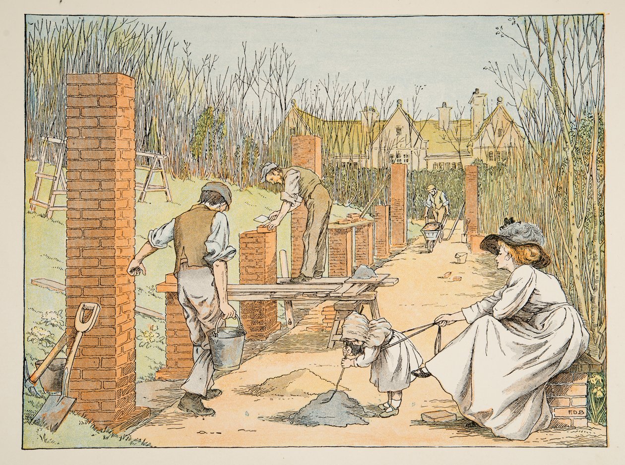 The Builder, de Four and Twenty Toilers, pub. 1900 (litografia a cores) de Francis Donkin Bedford