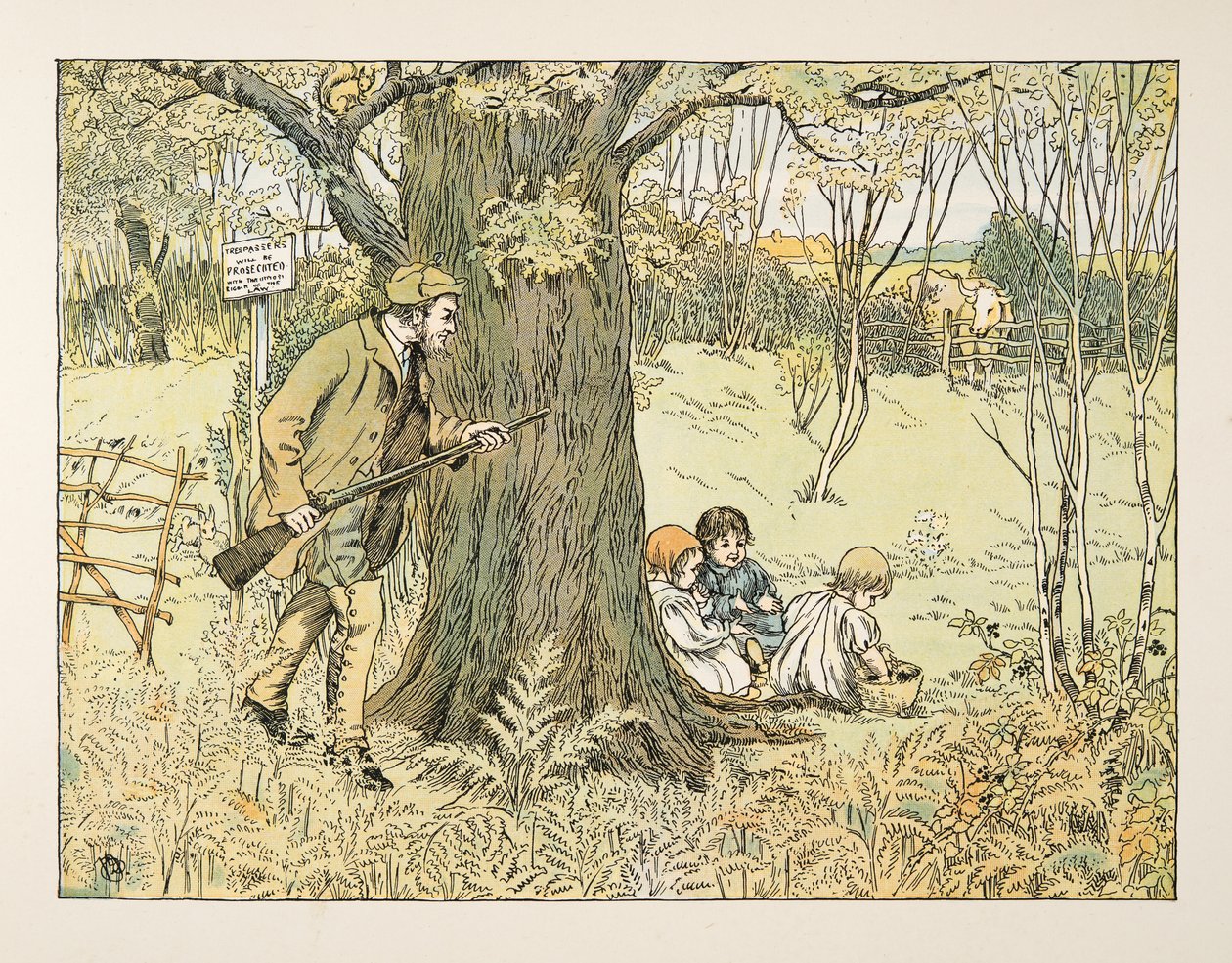 The Gamekeeper, de Four and Twenty Toilers, pub. 1900 (litografia a cores) de Francis Donkin Bedford