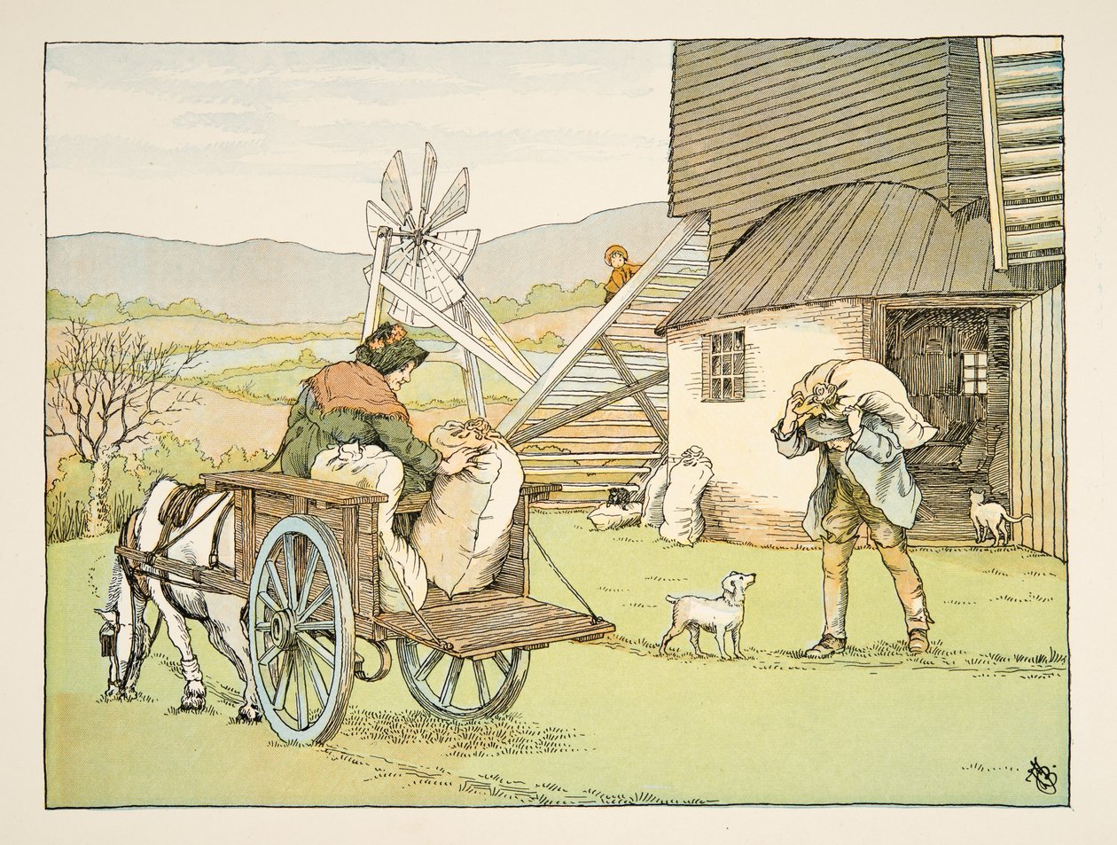 O Moleiro, de Four and Twenty Toilers, pub. 1900 (litografia a cores) de Francis Donkin Bedford