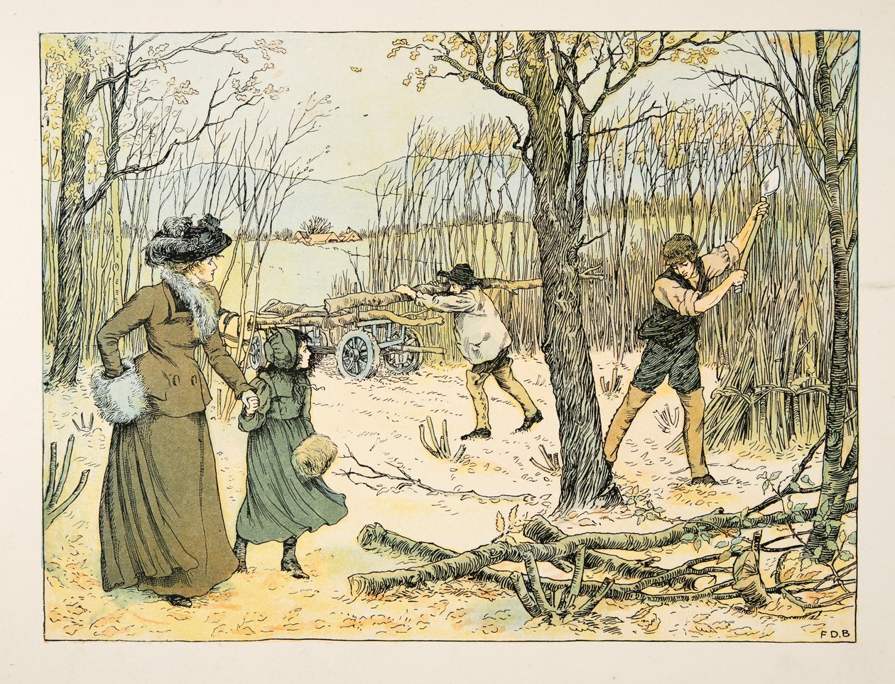 The Woodman, de Four and Twenty Toilers, pub. 1900 (litografia a cores) de Francis Donkin Bedford