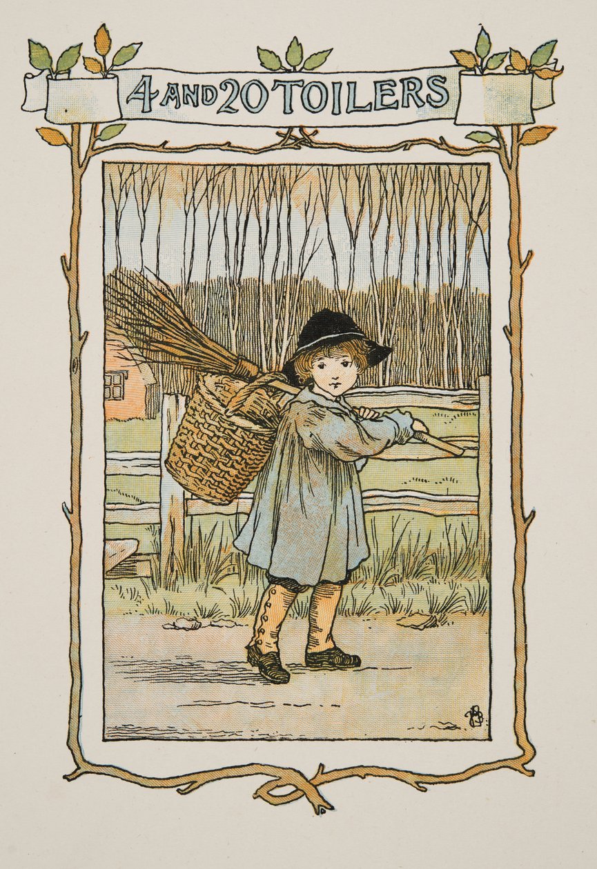 Vinheta de Four and Twenty Toilers, pub. 1900 (litografia a cores) de Francis Donkin Bedford