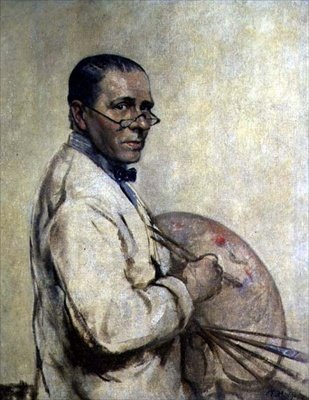 Retrato do Artista Sir William Orpen (1878-1931) c.1932 (óleo sobre tela) de Francis Edwin Hodge