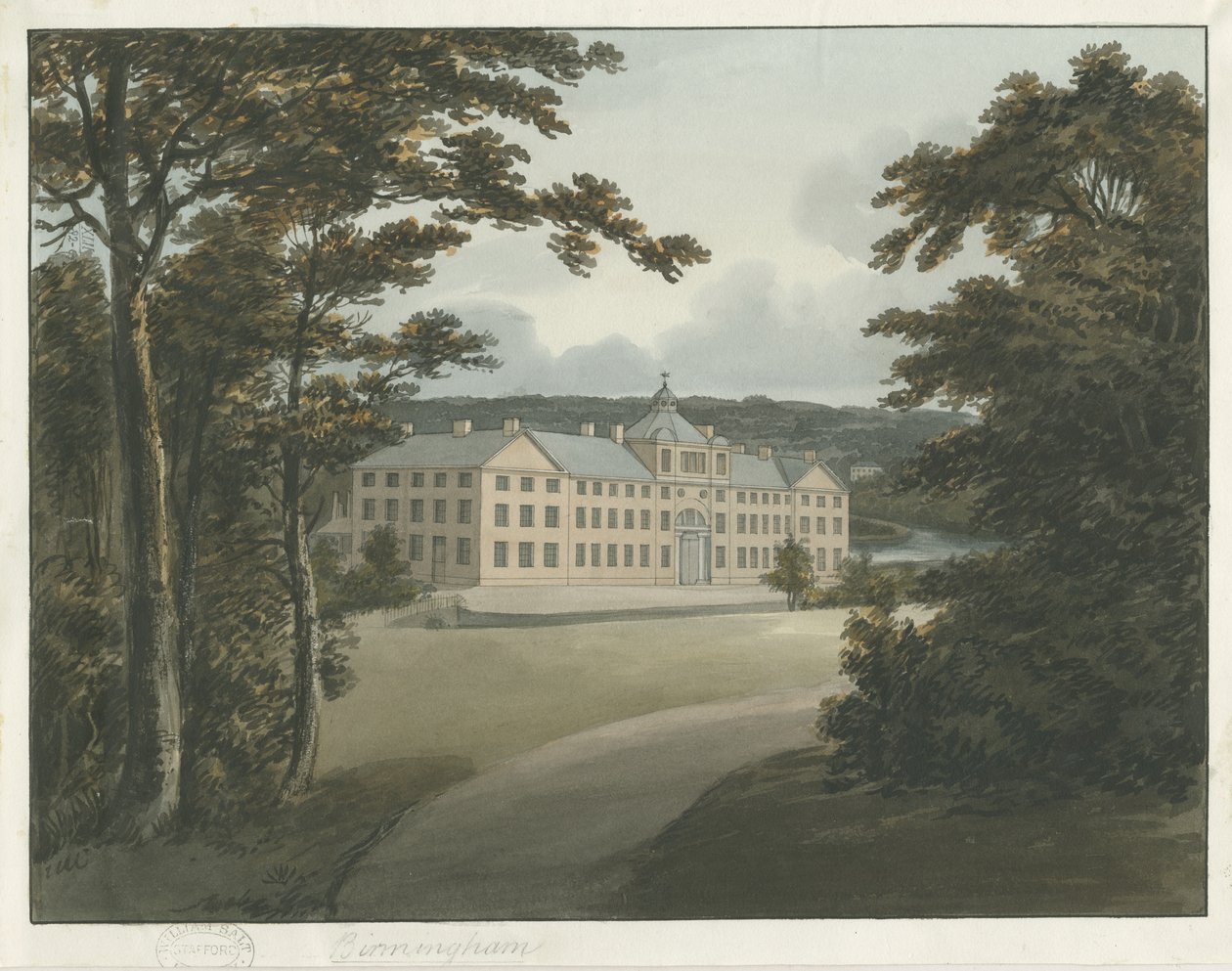 Fábrica do Soho: pintura em aquarela com contorno de tinta, nd [c 1798] de Francis Eginton