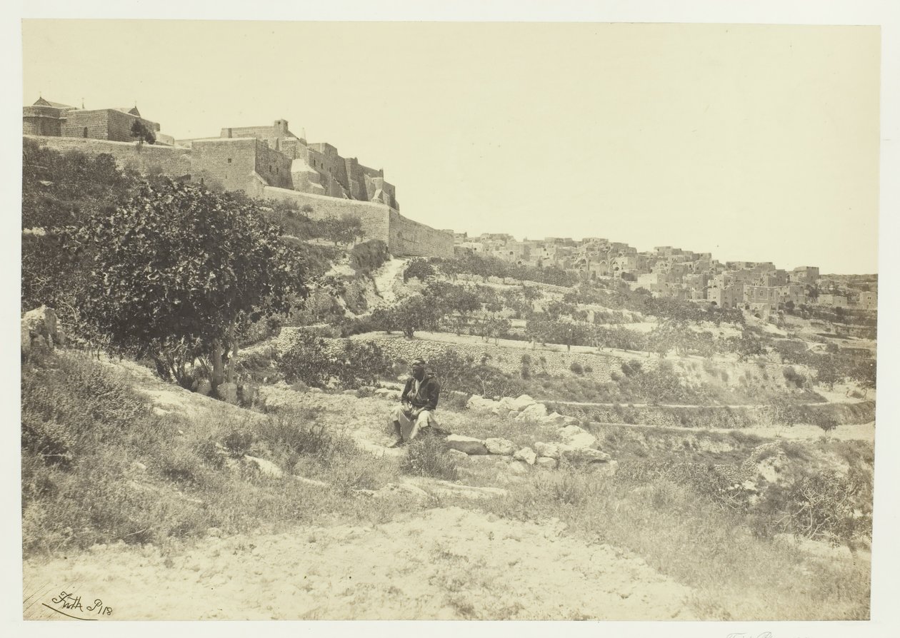 Belém, com a Igreja da Natividade, 1857. de Francis Frith