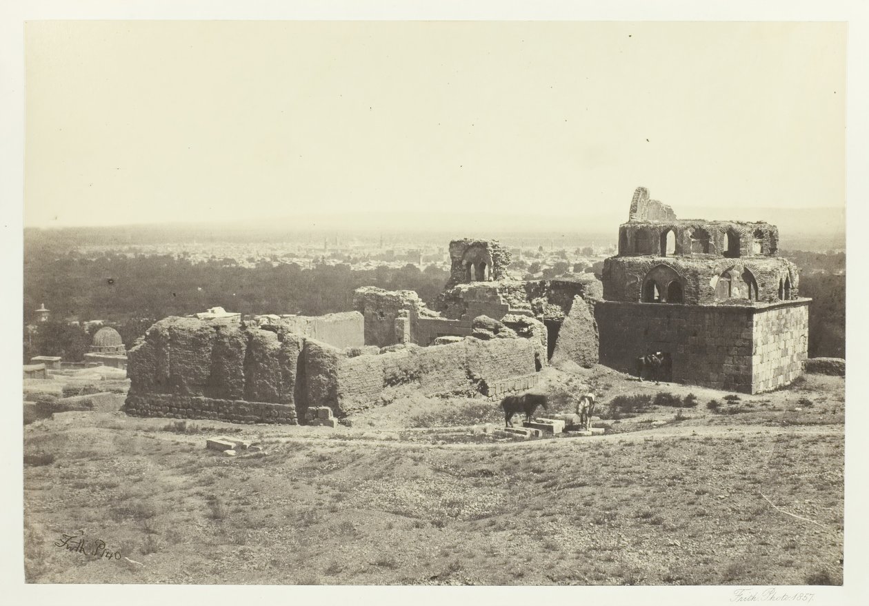 Vista distante de Damasco, 1857. de Francis Frith