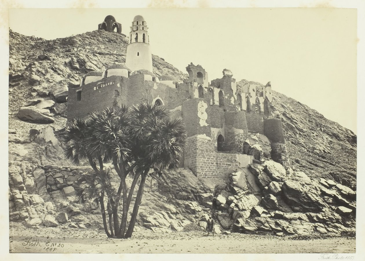 Doum Palm e Mesquita Arruinada, Philæ, 1857. de Francis Frith