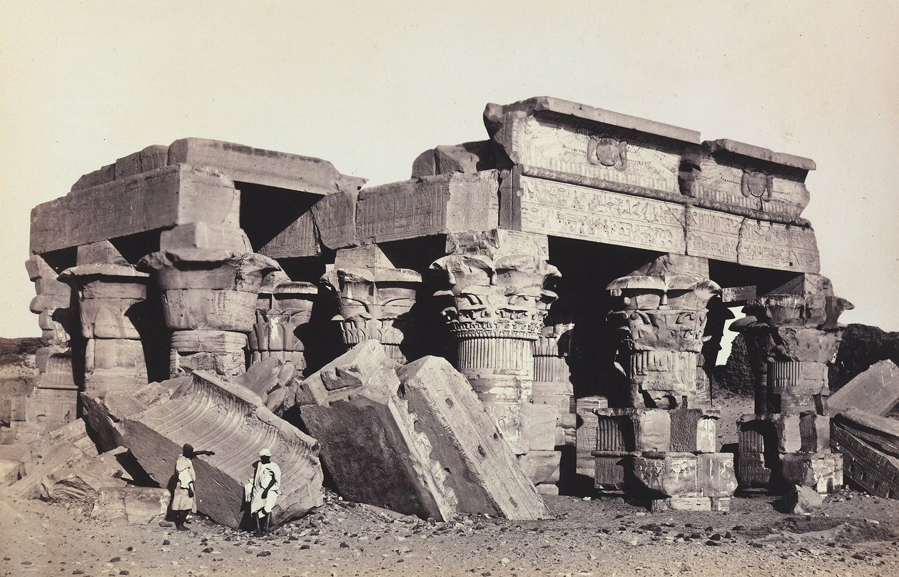 "Egito e Palestina": ruínas do templo de Sobek e Haroeri de Kom Ombo, Alto Egito de Francis Frith