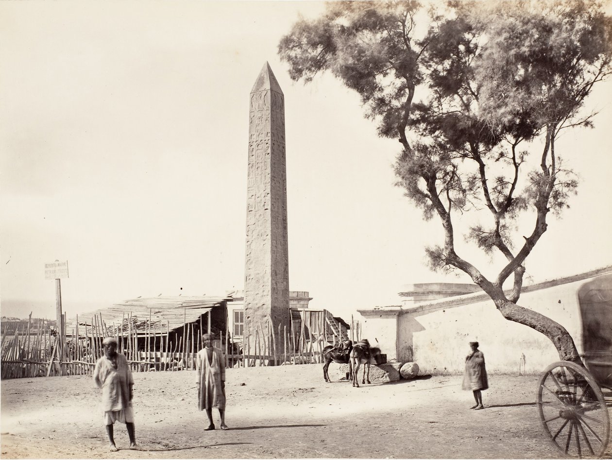 Obelisco Egípcio, Agulha de Cleópatra, em Alexandria, Egito, ca. 1870. de Francis Frith