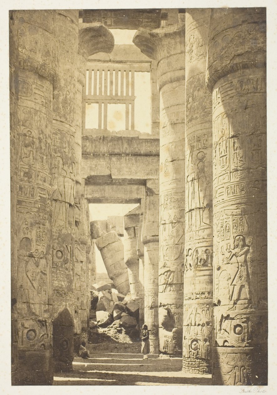 Interior do Salão das Colunas de Francis Frith