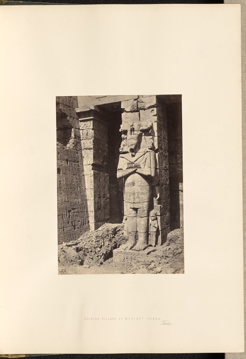 Pilares de Osiride em Medinet Habou, Tebas de Francis Frith