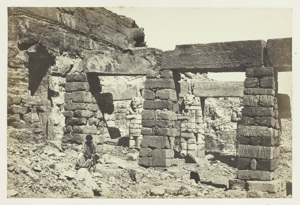 Pórtico do Templo de Cerf Hossayn, Núbia de Francis Frith