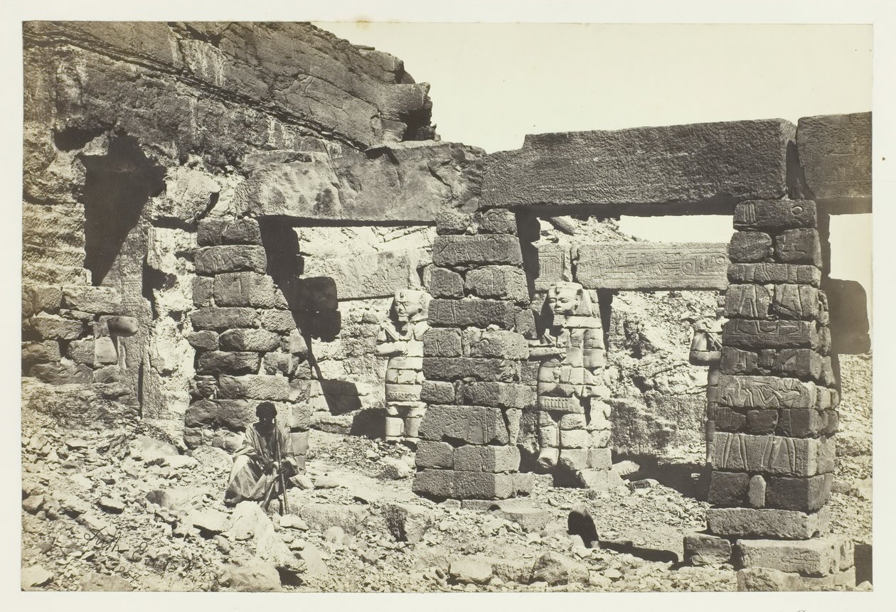 Pórtico do Templo de Cerf Hossayn, Núbia, 1857. de Francis Frith