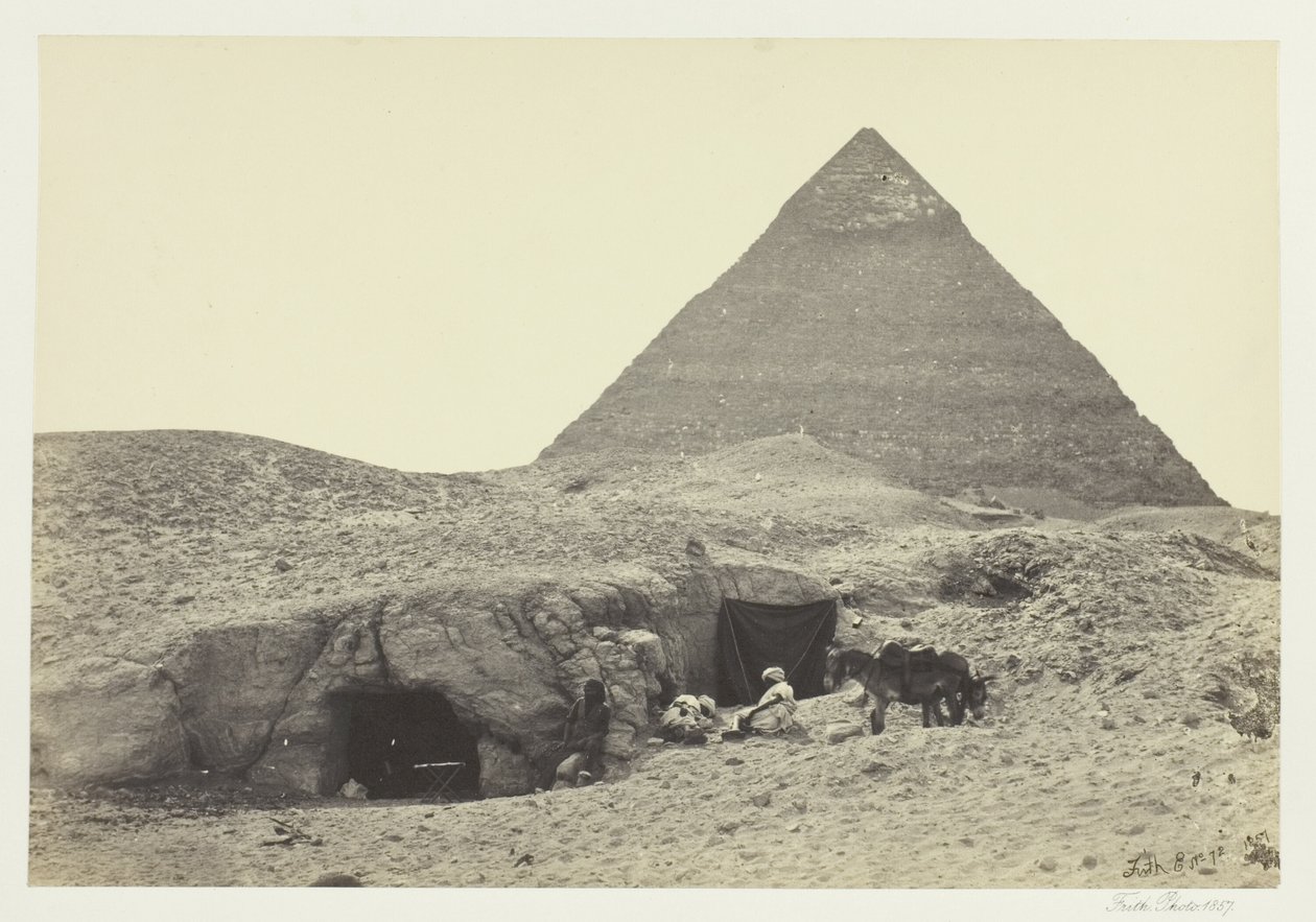 Túmulos de pedra e pirâmide de Belzoni, Gizeh de Francis Frith