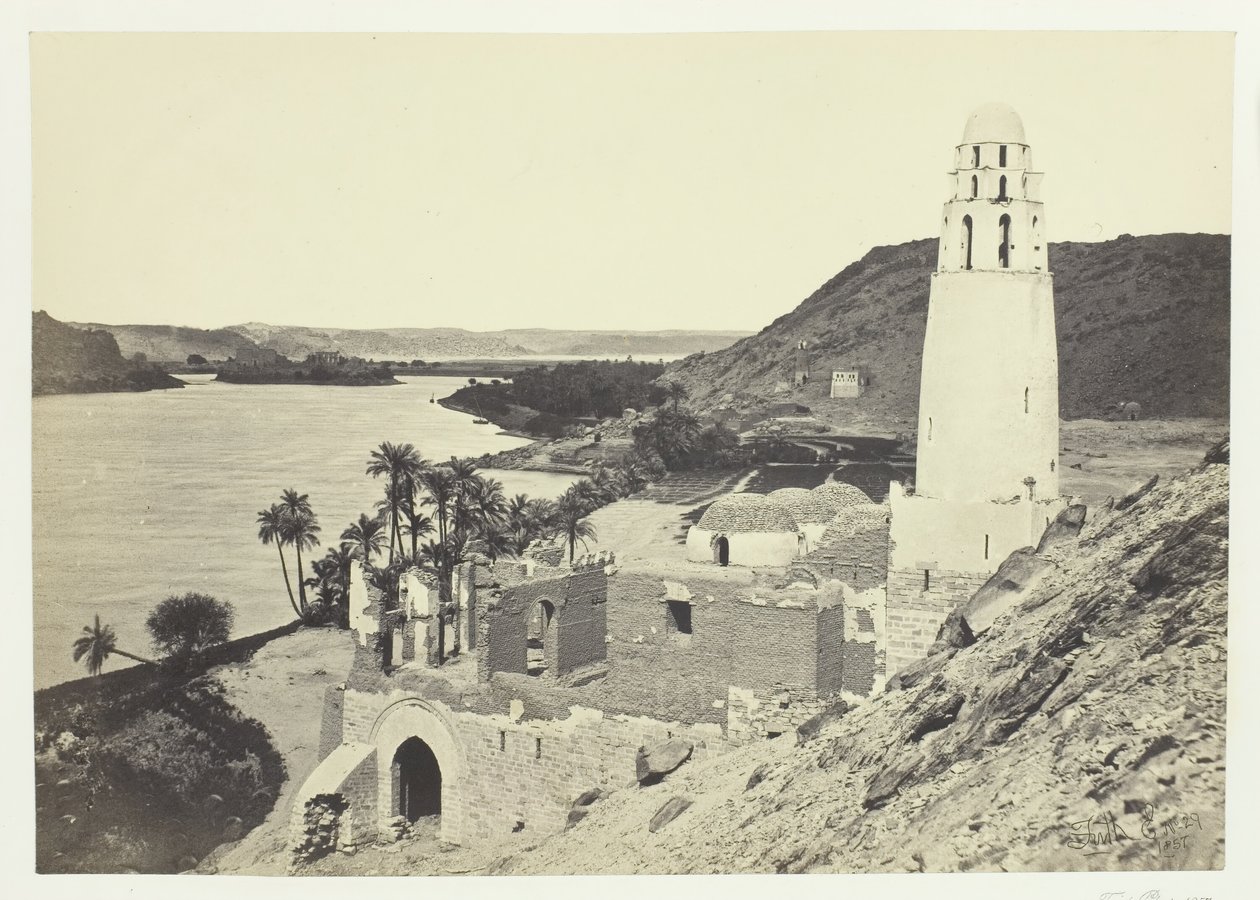 Mesquita em ruínas perto de Philæ, 1857. de Francis Frith