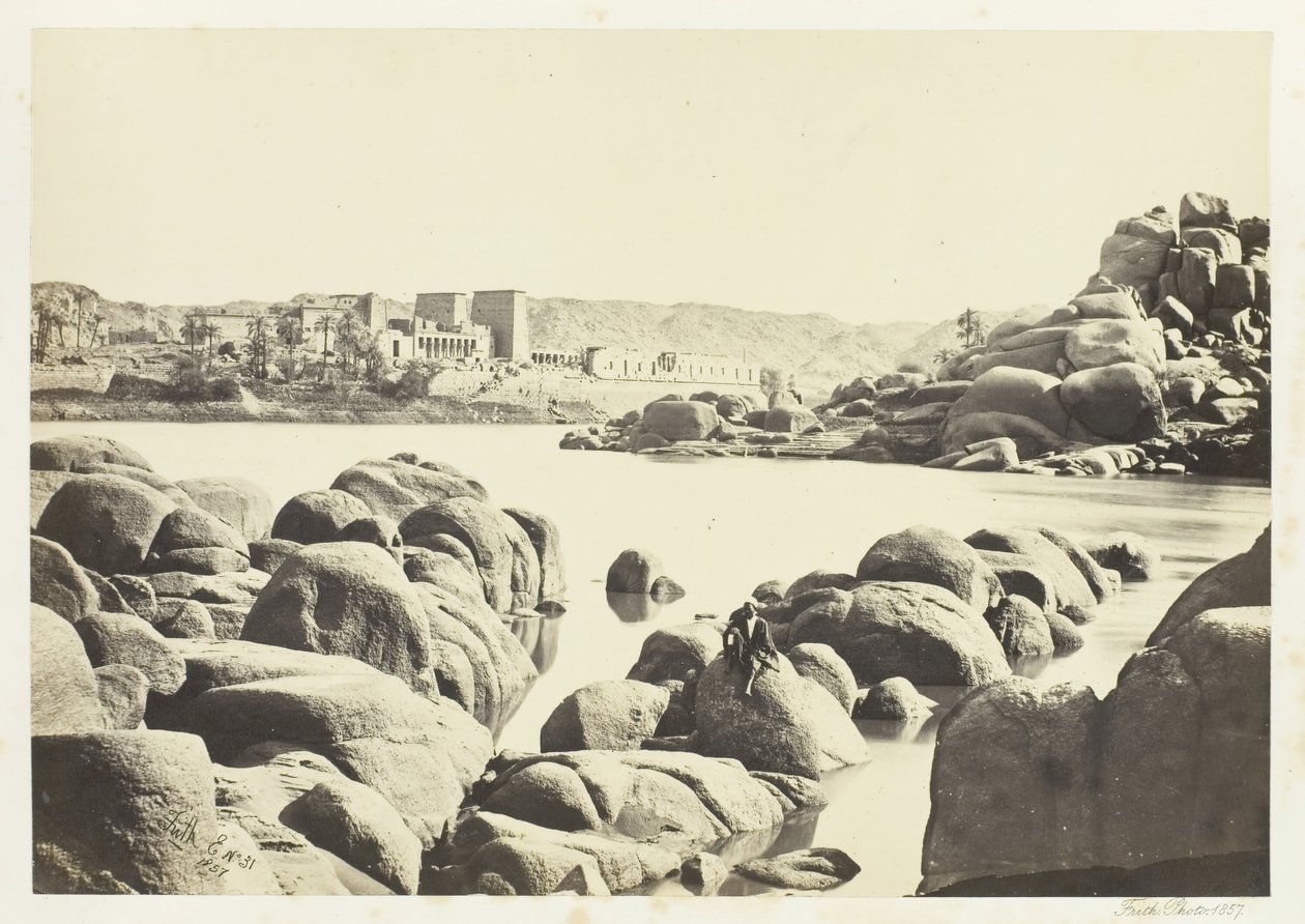 A abordagem de Philæ, 1857. de Francis Frith