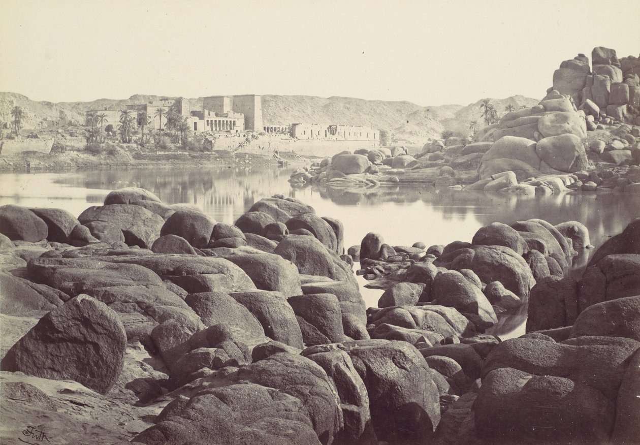 A abordagem de Philae, 1857. de Francis Frith