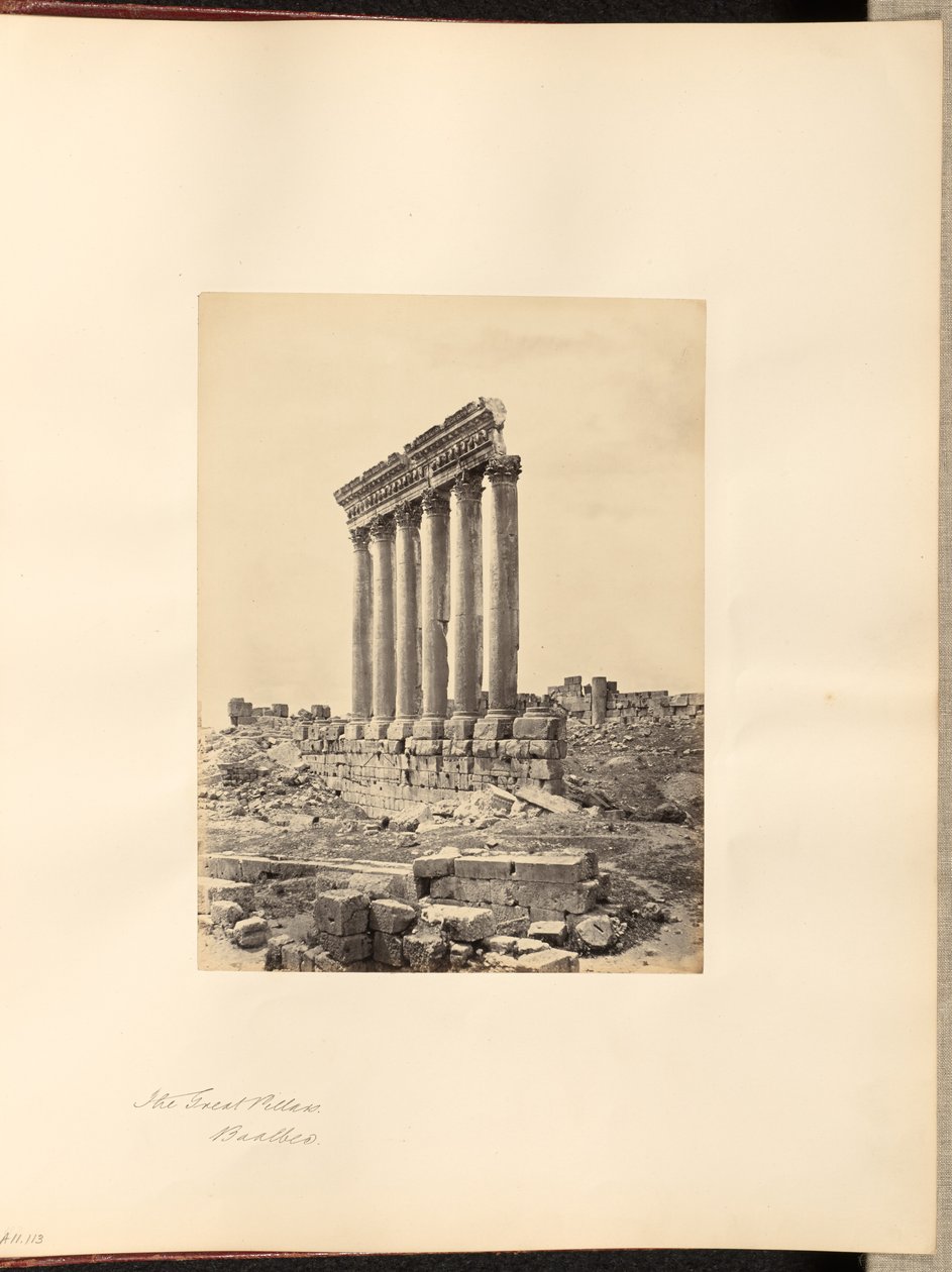 Os grandes pilares, Baalbek de Francis Frith