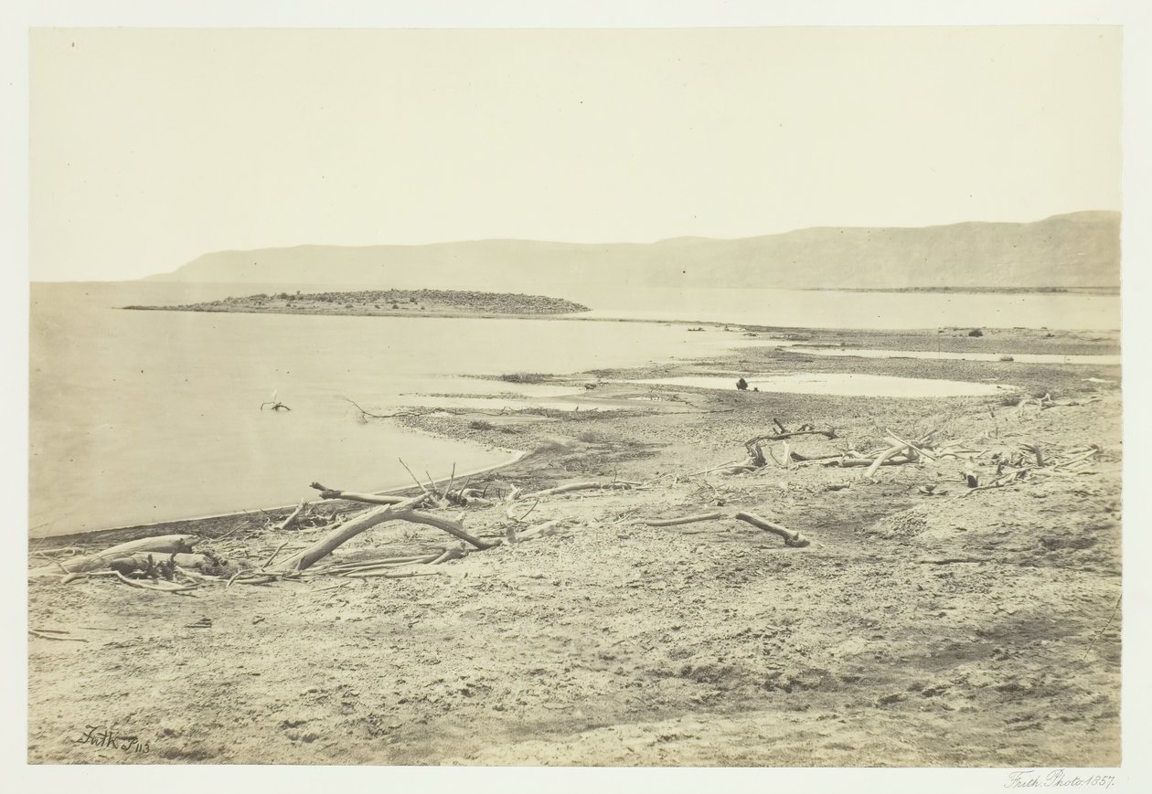 A costa norte do Mar Morto, 1857. de Francis Frith