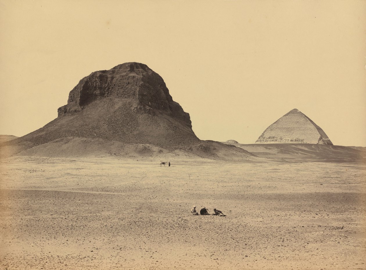 As pirâmides de Dahshoor vistas de leste, 1857 (foto) de Francis Frith