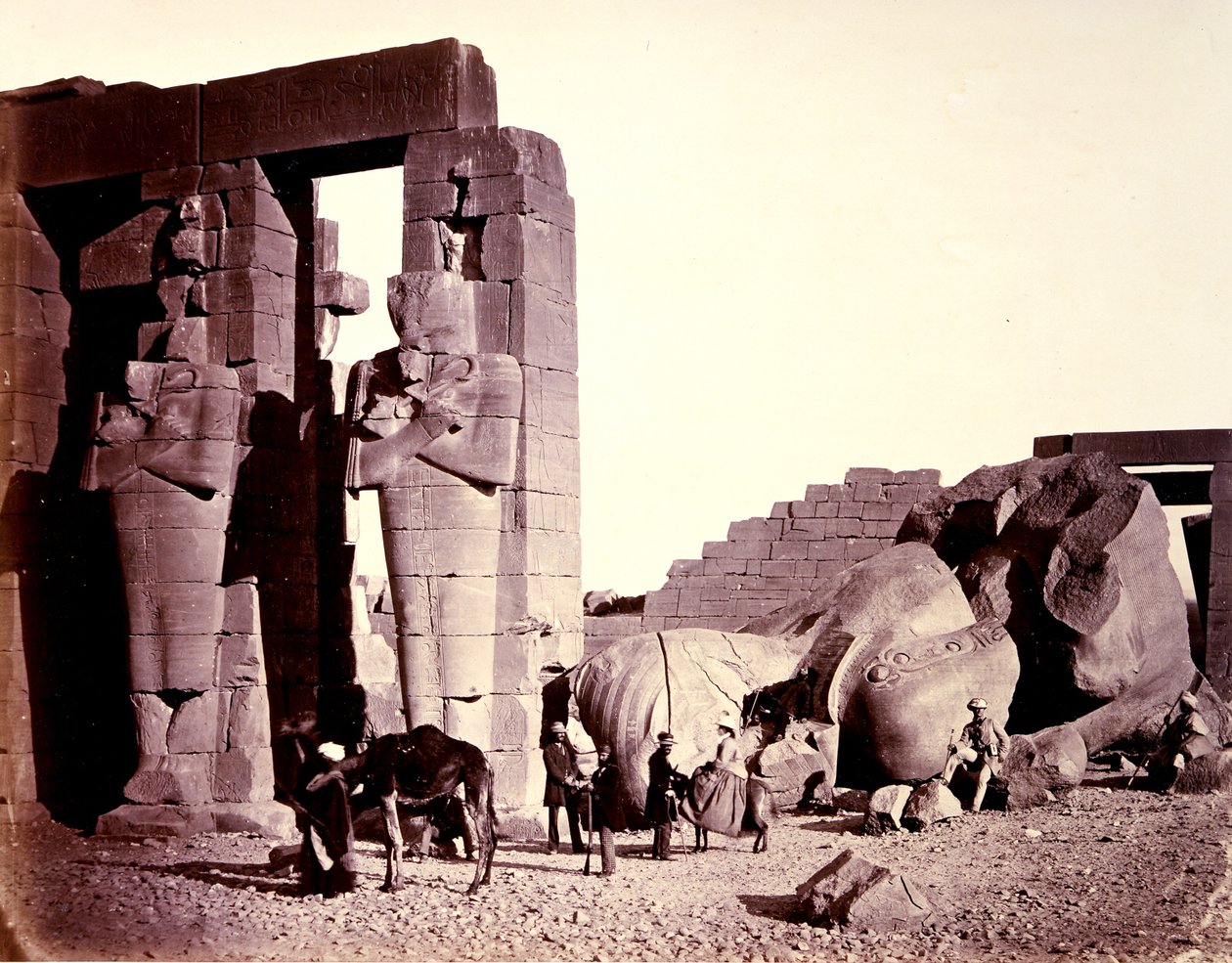 O Ramesseum de El-Kurneh, Tebas, primeira vista de Francis Frith
