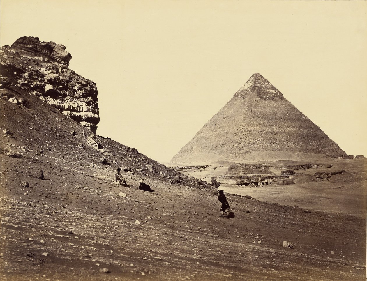A segunda pirâmide vista do sudeste de Francis Frith