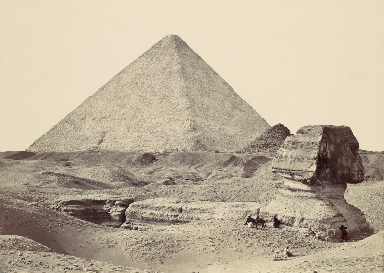 A Esfinge e a Grande Pirâmide, Geezeh, 1857. de Francis Frith
