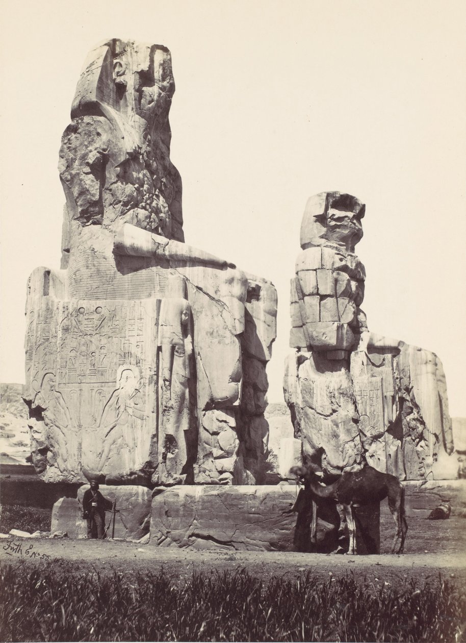 As estátuas de Memnon. Planície de Tebas, 1857. de Francis Frith