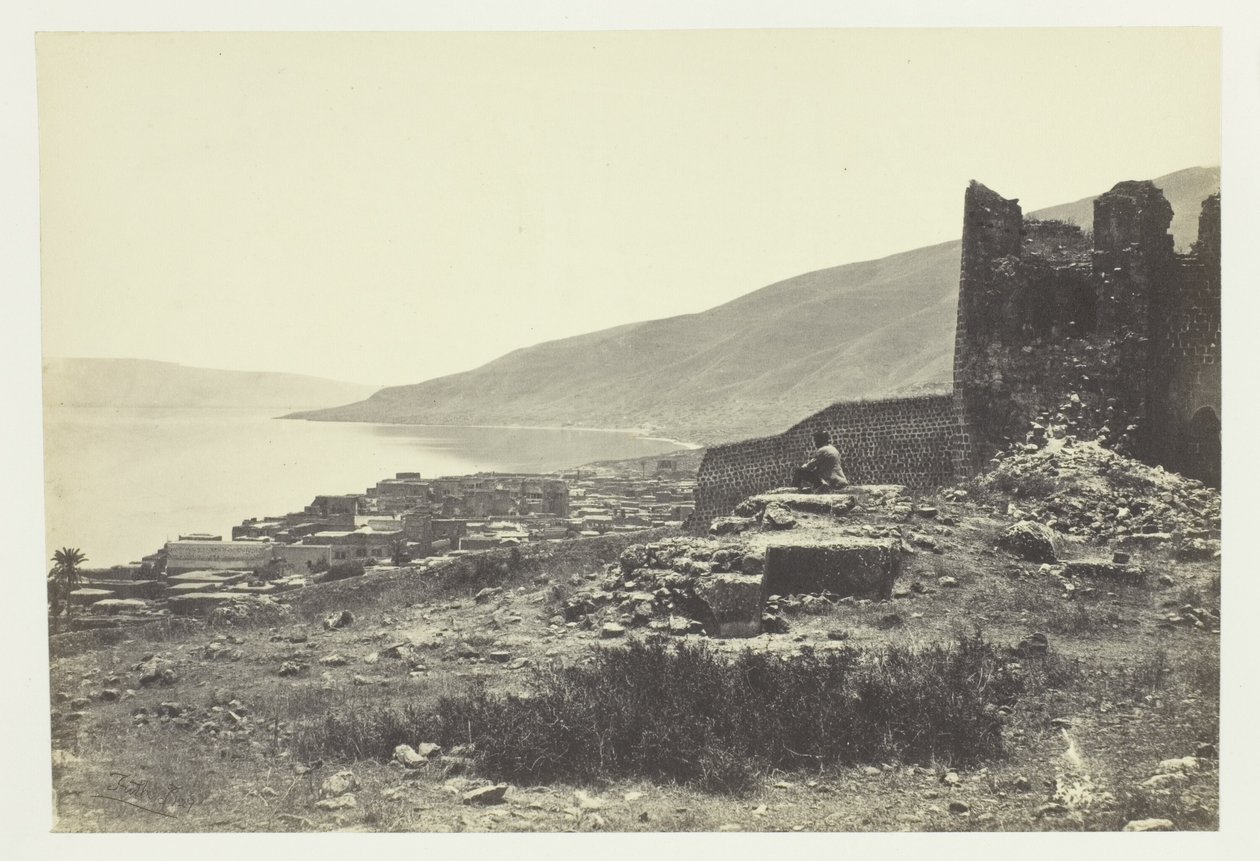 A cidade e o lago de Tiberíades, vistos do norte de Francis Frith