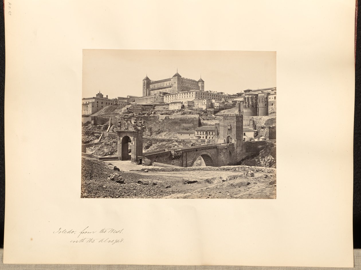 Toledo a partir do oeste, com o Alcazar de Francis Frith