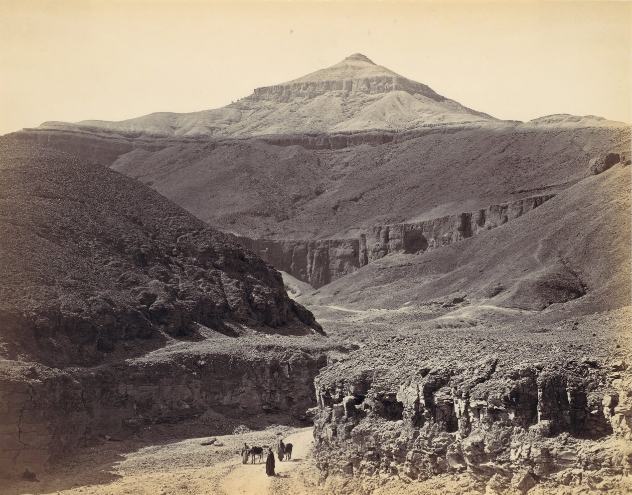 Vale dos Reis, Tebas, ca. 1857, impresso em 1870. de Francis Frith