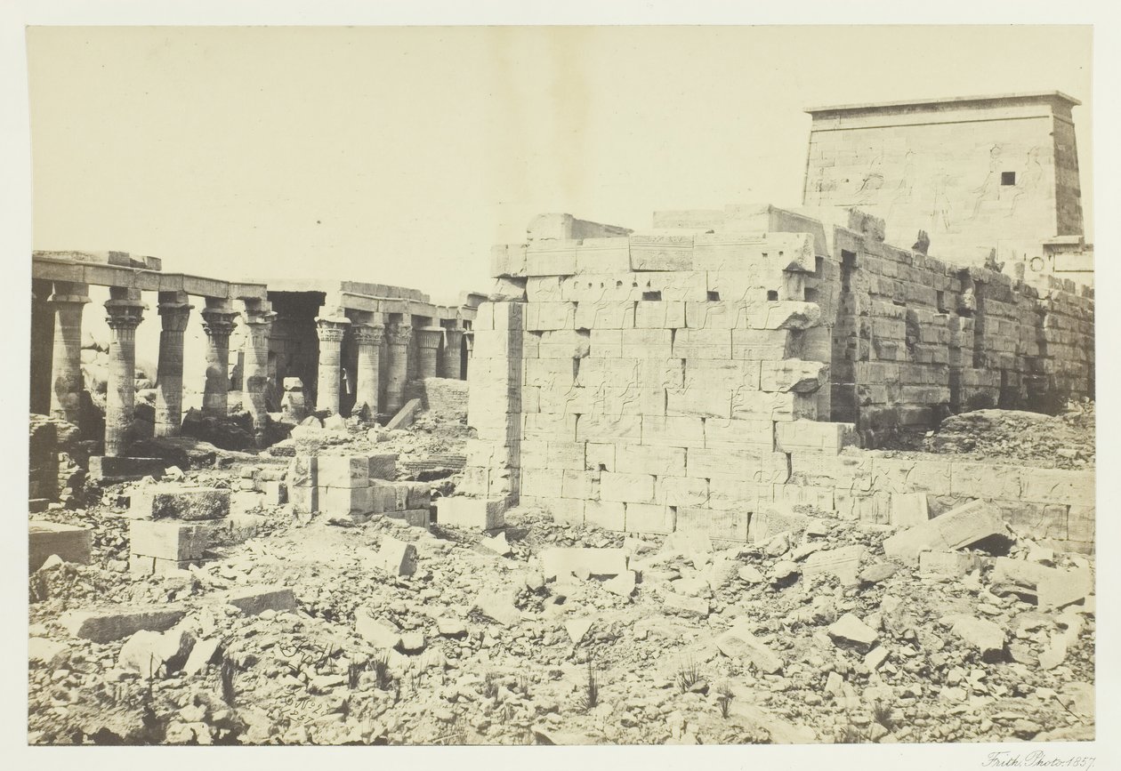 Vista na Ilha de Philæ, 1857. de Francis Frith