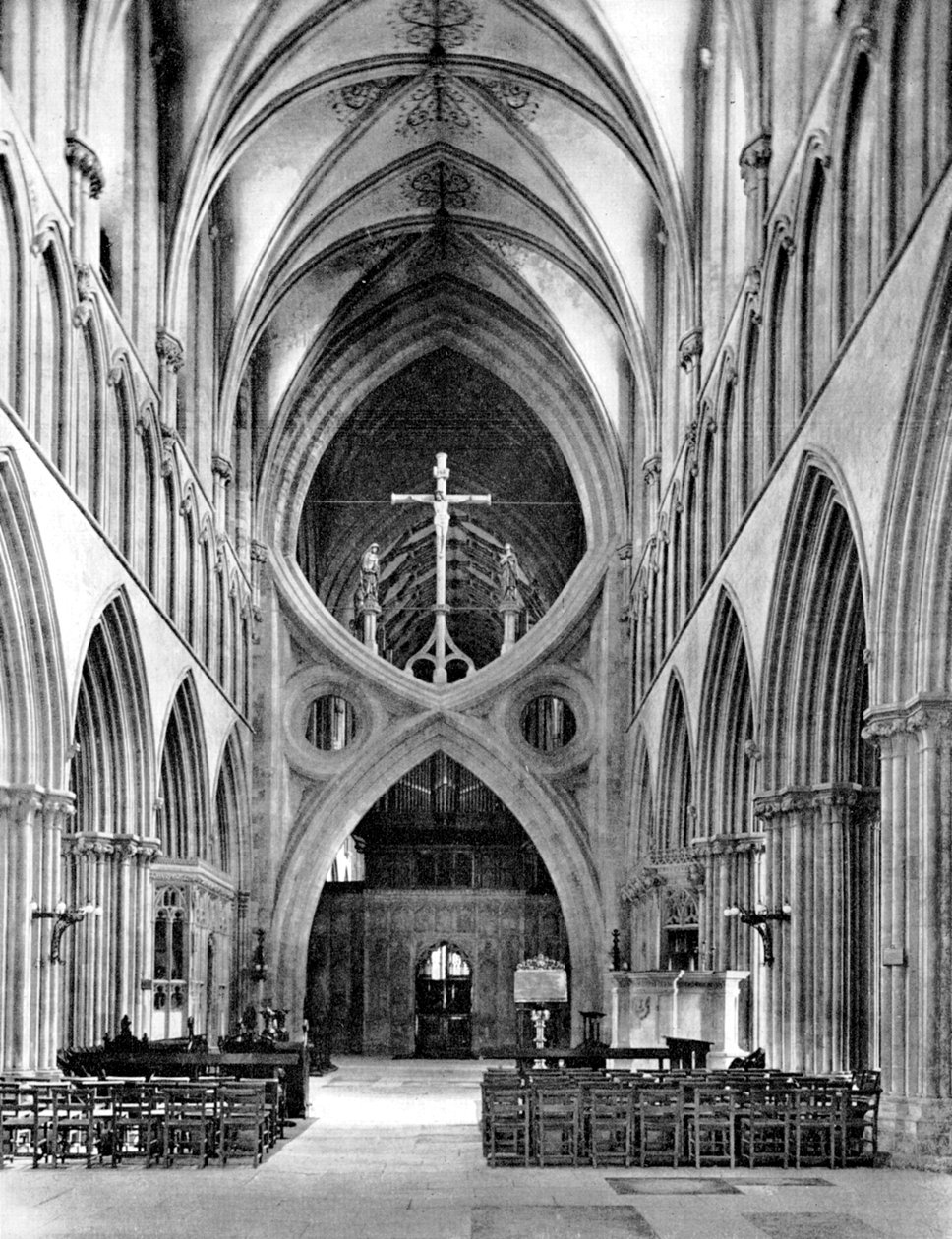 The Nave, Catedral de Wells, Somerset, Inglaterra, 1924-1926 de Frith and Co